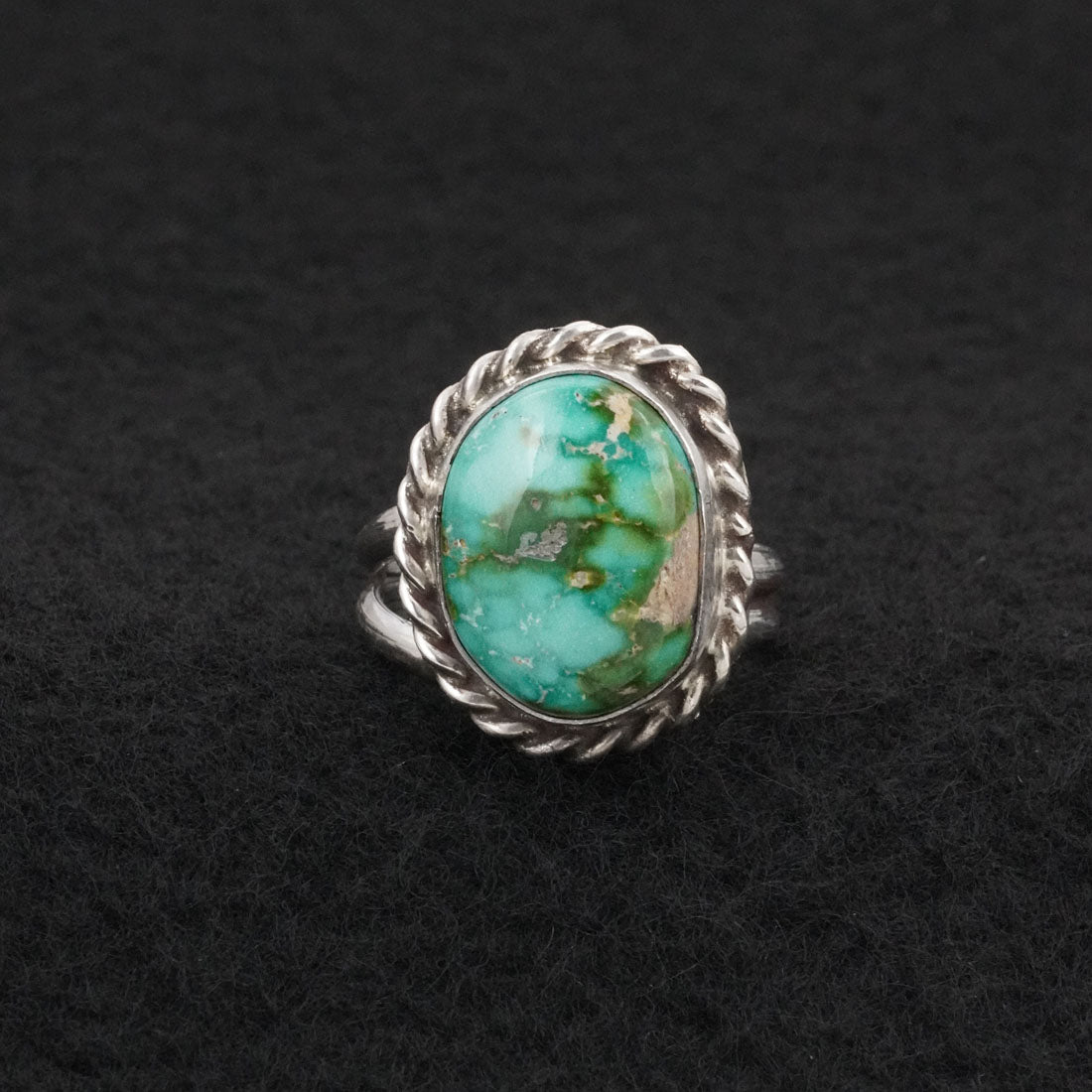 Antwone Brown Turquoise & Sterling Silver Ring Size Adj.