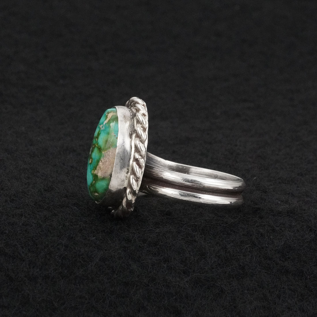 Antwone Brown Turquoise & Sterling Silver Ring Size Adj.