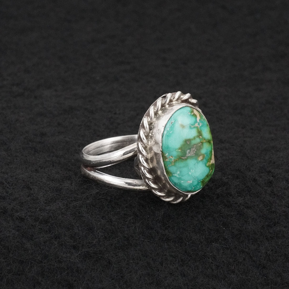 Antwone Brown Turquoise & Sterling Silver Ring Size Adj.