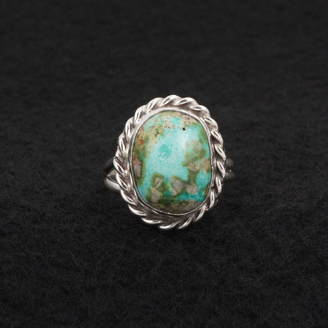 Antwone Brown Turquoise & Sterling Silver Ring Size Adj.