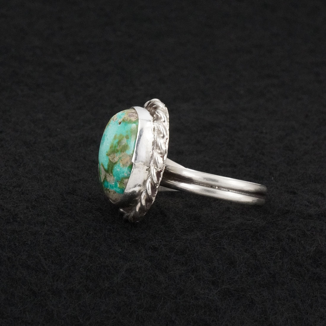 Antwone Brown Turquoise & Sterling Silver Ring Size Adj.
