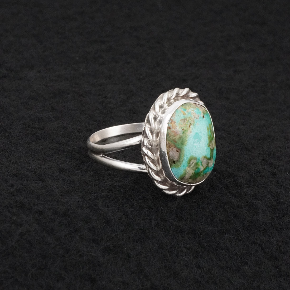 Antwone Brown Turquoise & Sterling Silver Ring Size Adj.