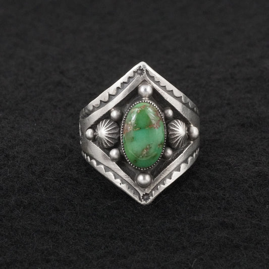 Calvin Martinez Turquoise & Sterling Silver Ring Size 8.5