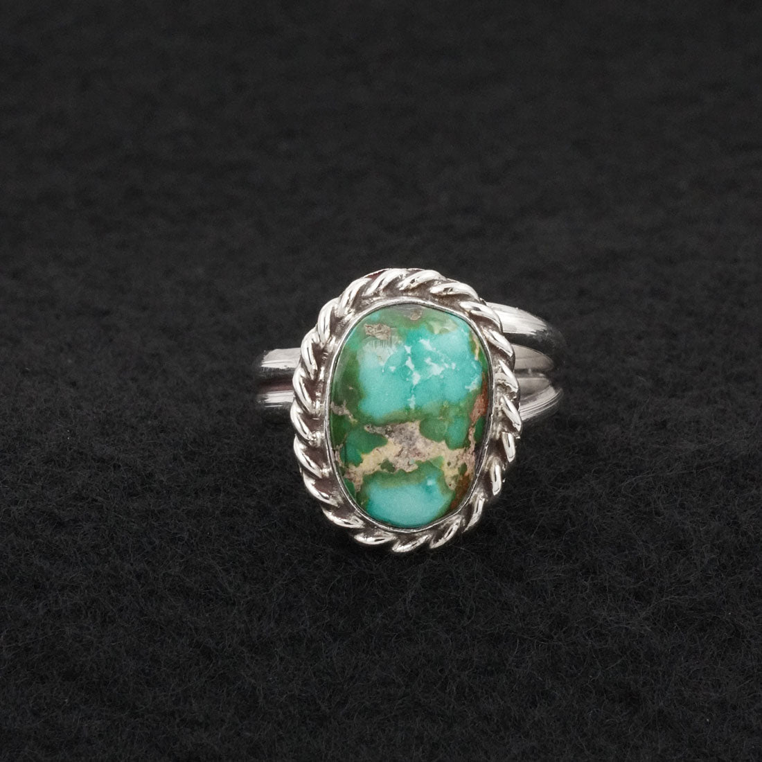 Antwone Brown Turquoise & Sterling Silver Ring Size Adj.