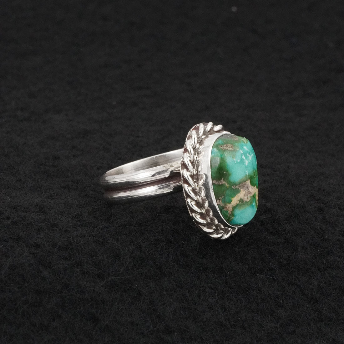 Antwone Brown Turquoise & Sterling Silver Ring Size Adj.