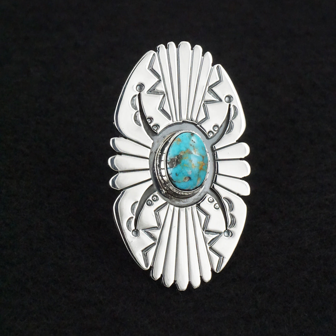 Marita Benally Turquoise & Sterling Silver Ring Size 7