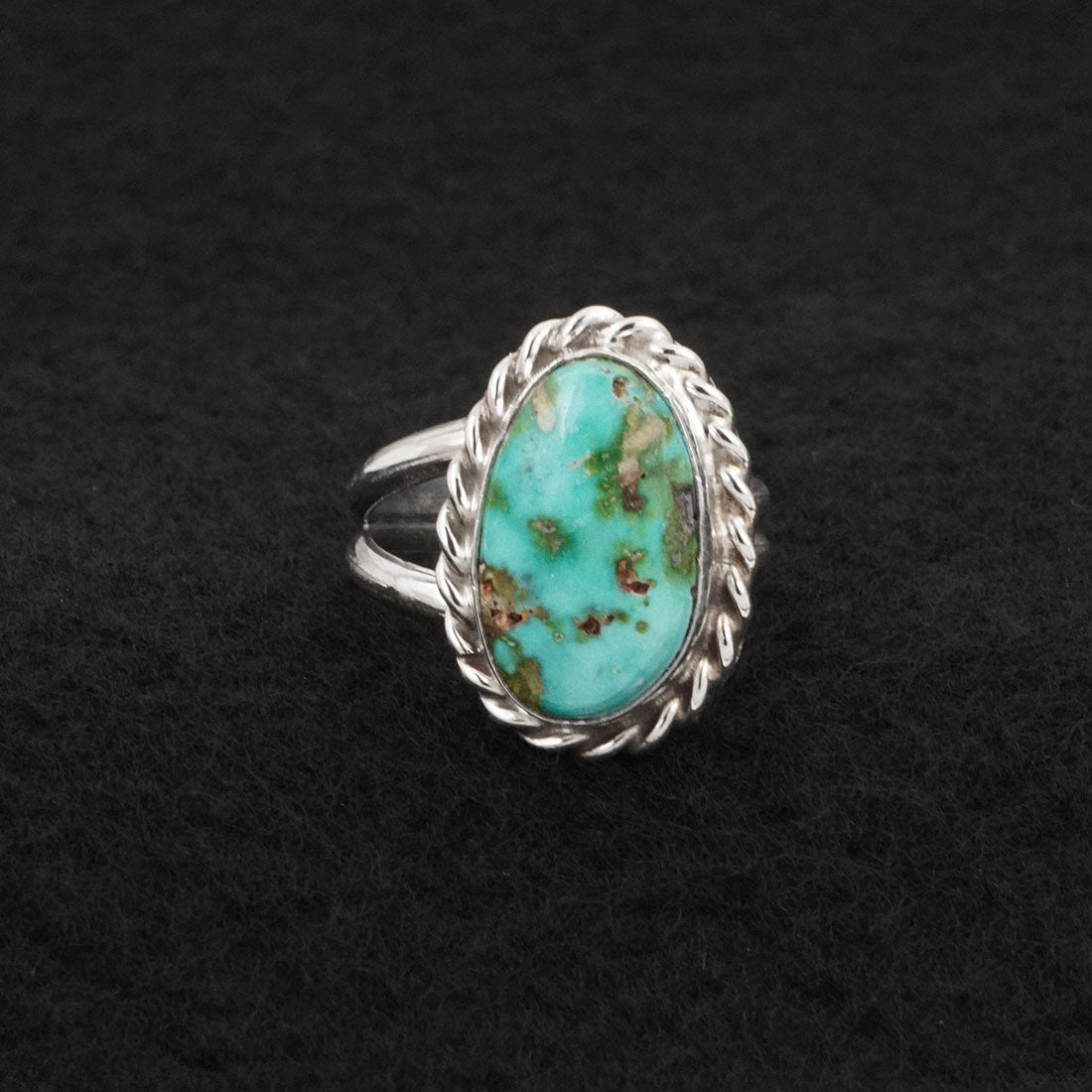 Antwone Brown Turquoise & Sterling Silver Ring Size Adj.
