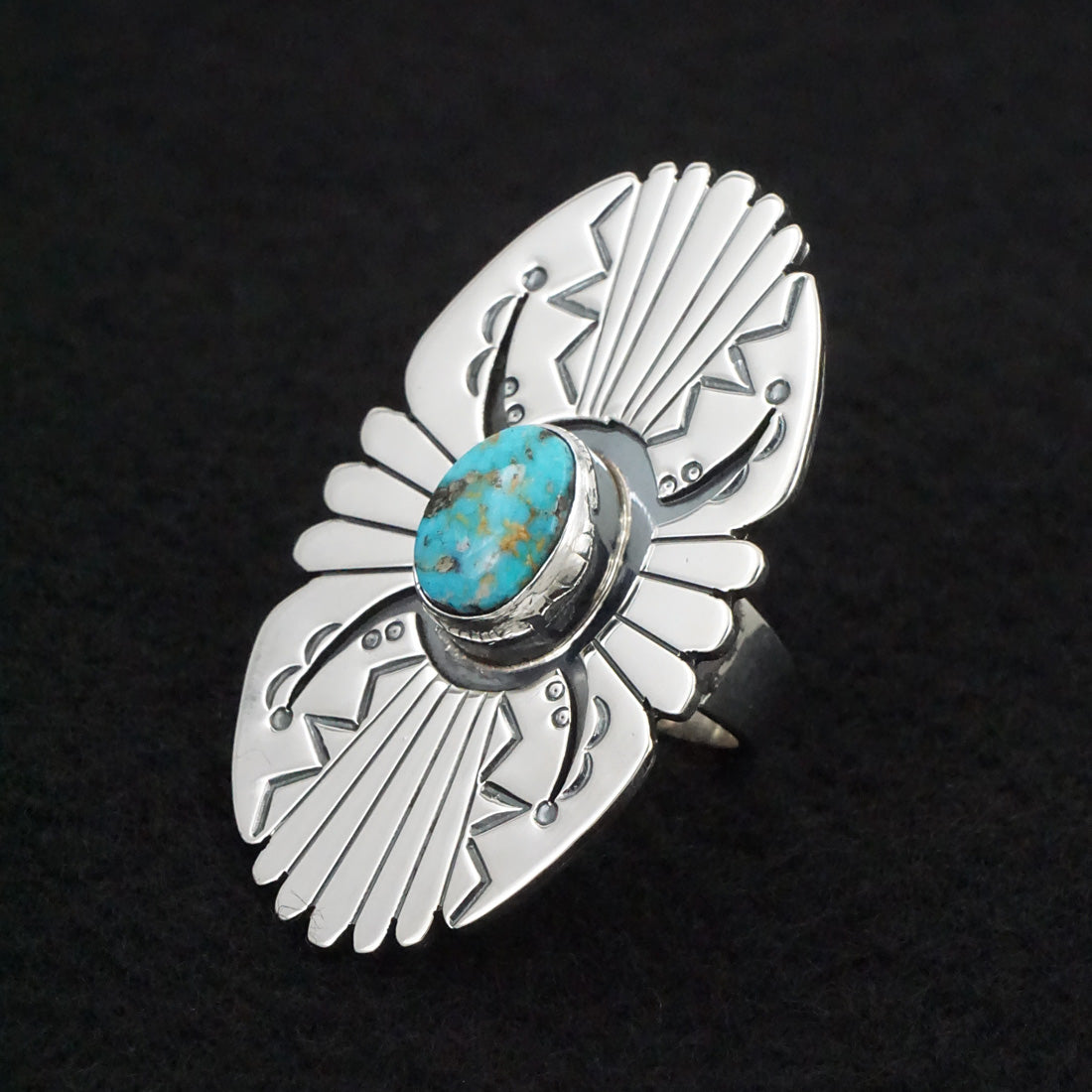 Marita Benally Turquoise & Sterling Silver Ring Size 7