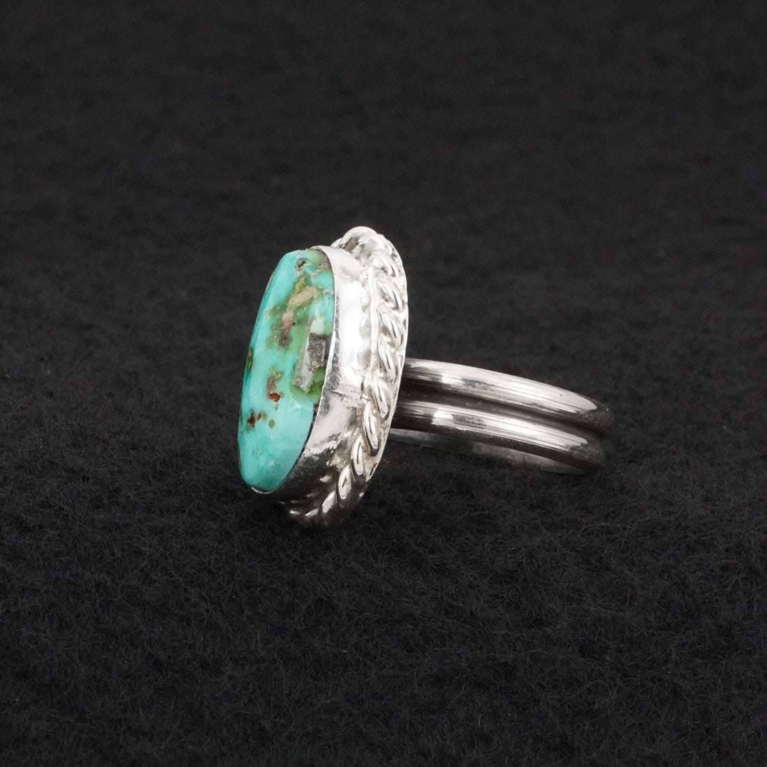 Antwone Brown Turquoise & Sterling Silver Ring Size Adj.