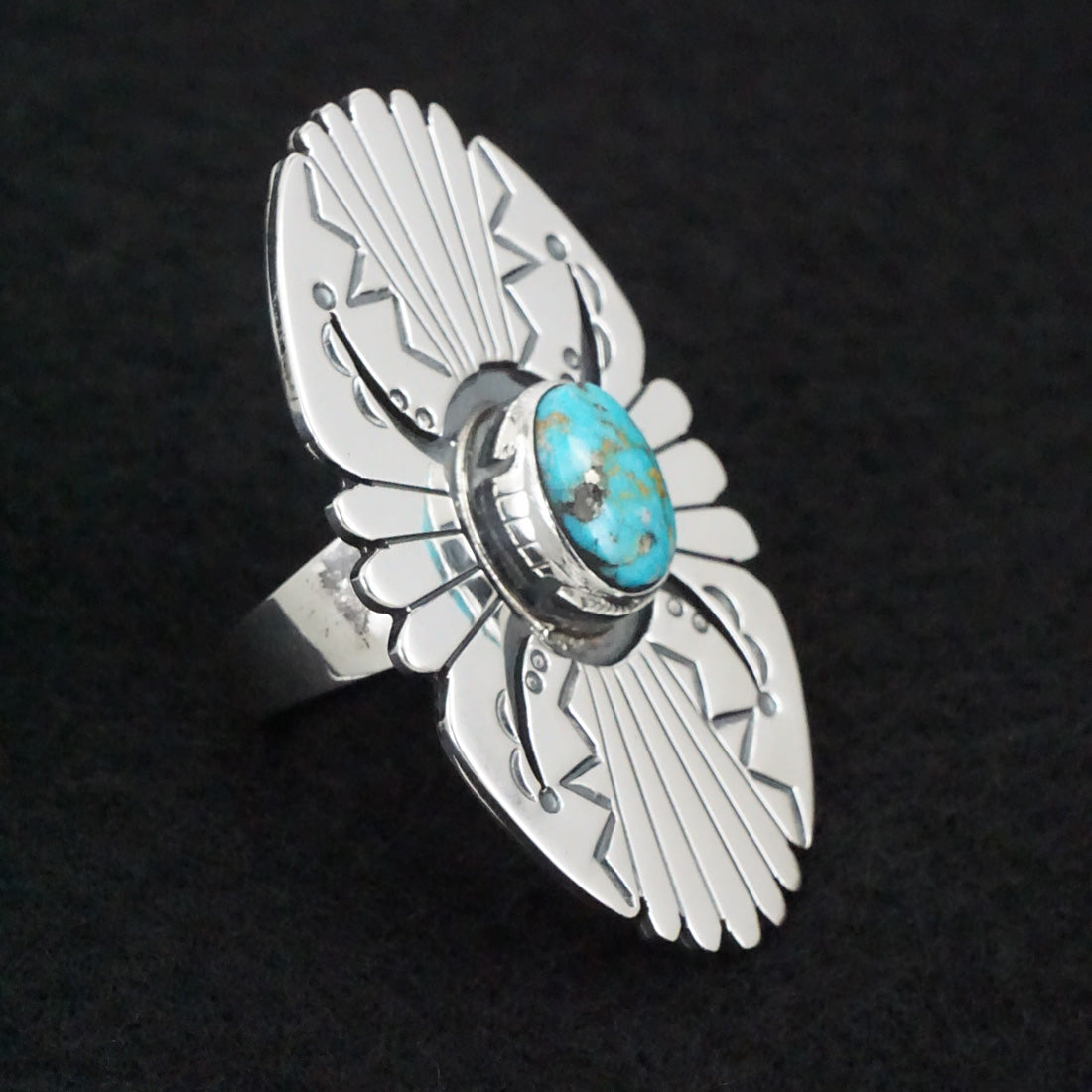 Marita Benally Turquoise & Sterling Silver Ring Size 7