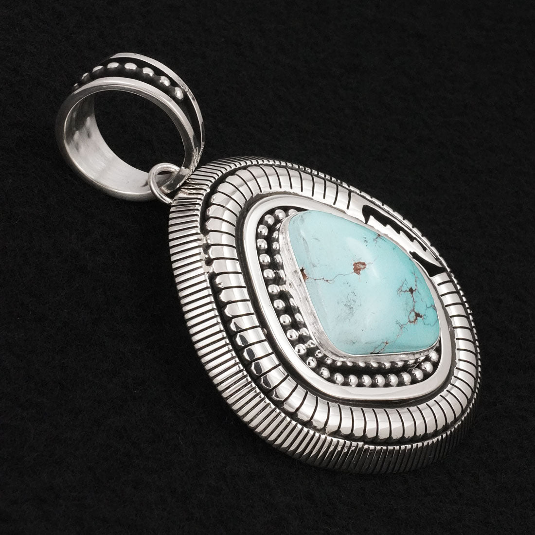 Jonathan Nez Turquoise & Sterling Silver Pendant