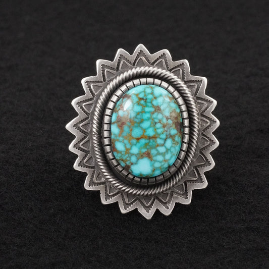 Calvin Martinez Turquoise & Sterling Silver Ring Size 9.5