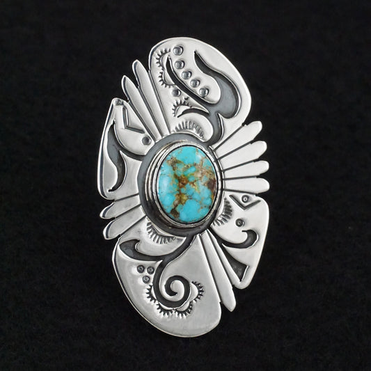 Marita Benally Turquoise & Sterling Silver Ring Size 7