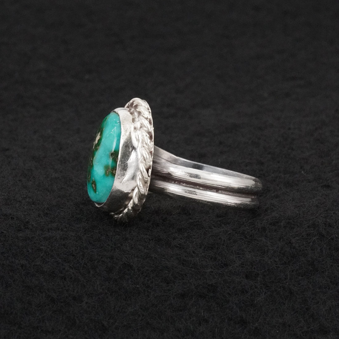 Antwone Brown Turquoise & Sterling Silver Ring Size Adj.