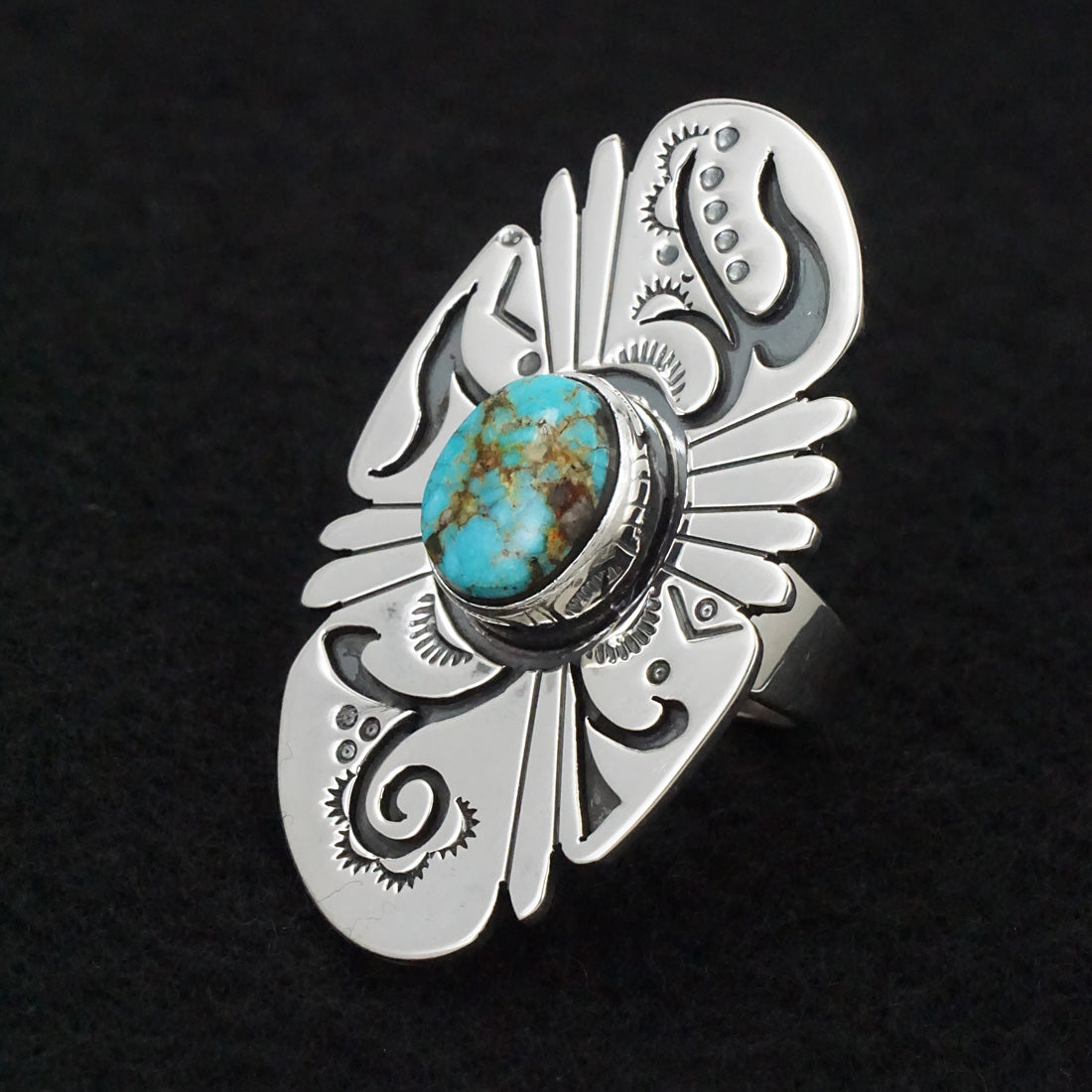 Marita Benally Turquoise & Sterling Silver Ring Size 7