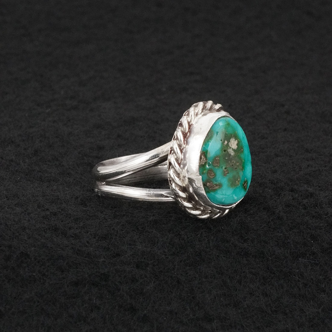 Antwone Brown Turquoise & Sterling Silver Ring Size Adj.