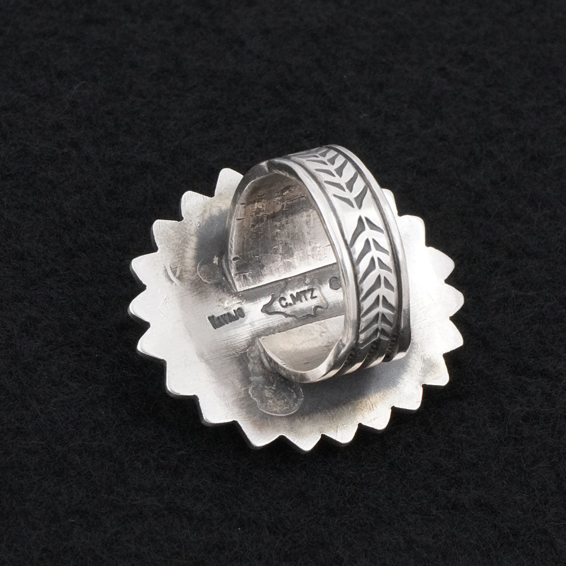 Calvin Martinez Turquoise & Sterling Silver Ring Size 9.5