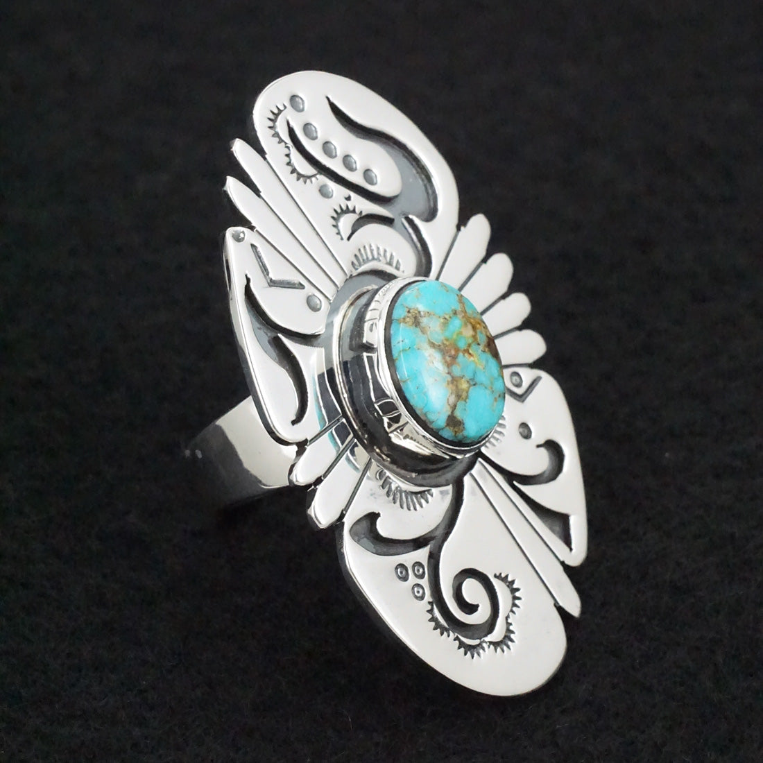 Marita Benally Turquoise & Sterling Silver Ring Size 7