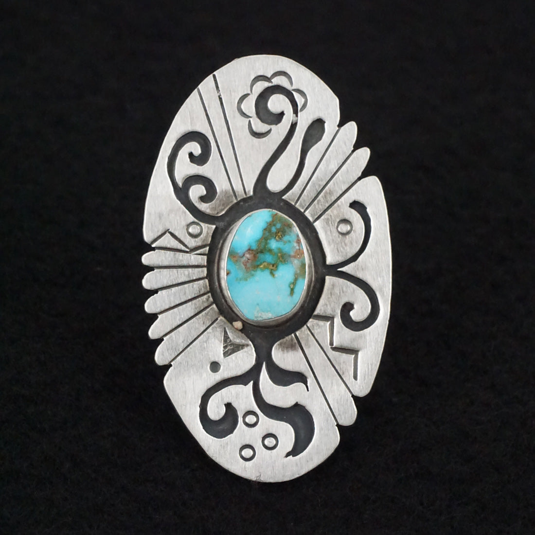 Marita Benally Turquoise & Sterling Silver Ring Size 9