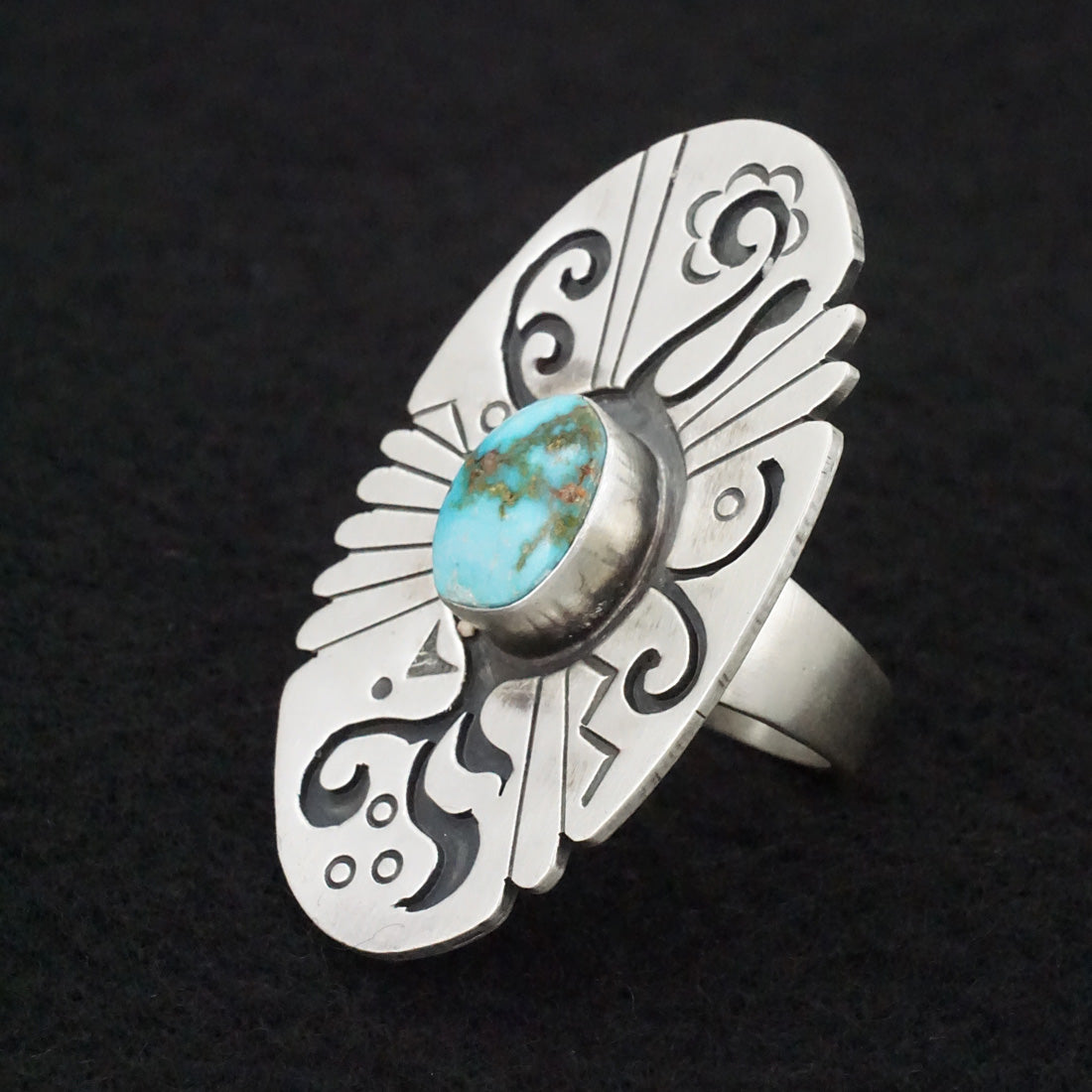 Marita Benally Turquoise & Sterling Silver Ring Size 9