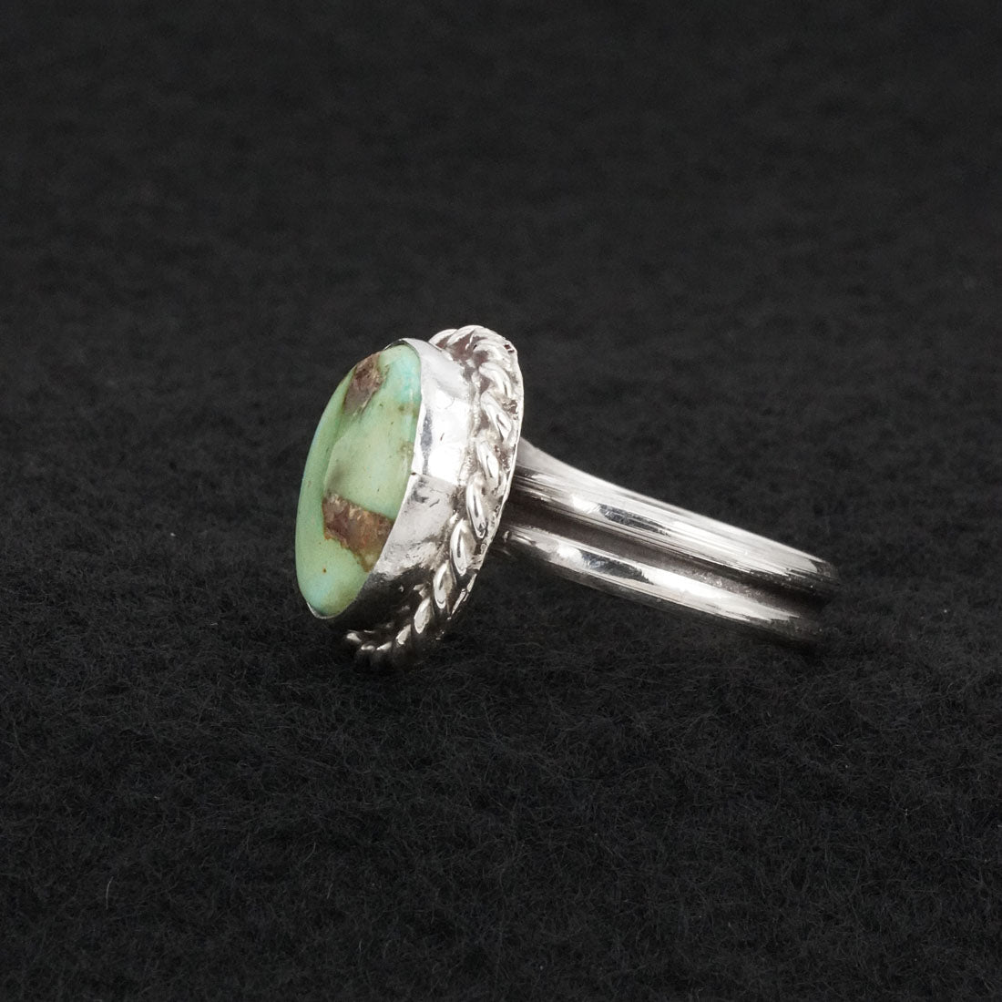 Antwone Brown Turquoise & Sterling Silver Ring Size Adj.