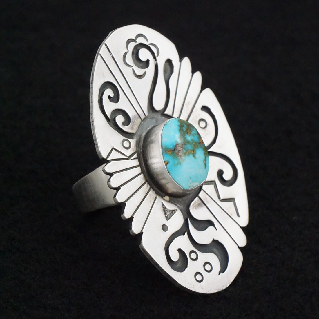 Marita Benally Turquoise & Sterling Silver Ring Size 9