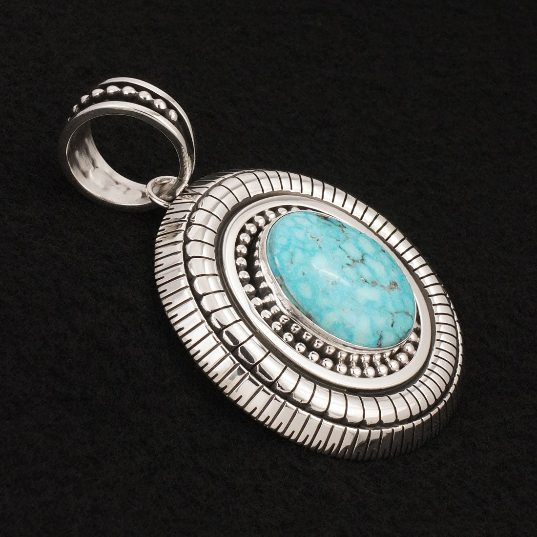 Jonathan Nez Turquoise & Sterling Silver Pendant