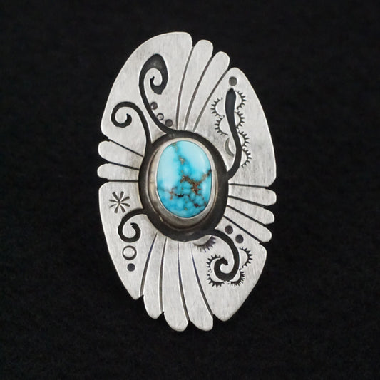 Marita Benally Turquoise & Sterling Silver Ring Size 7