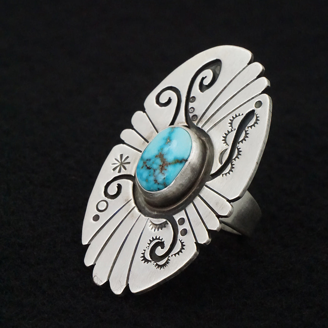 Marita Benally Turquoise & Sterling Silver Ring Size 7