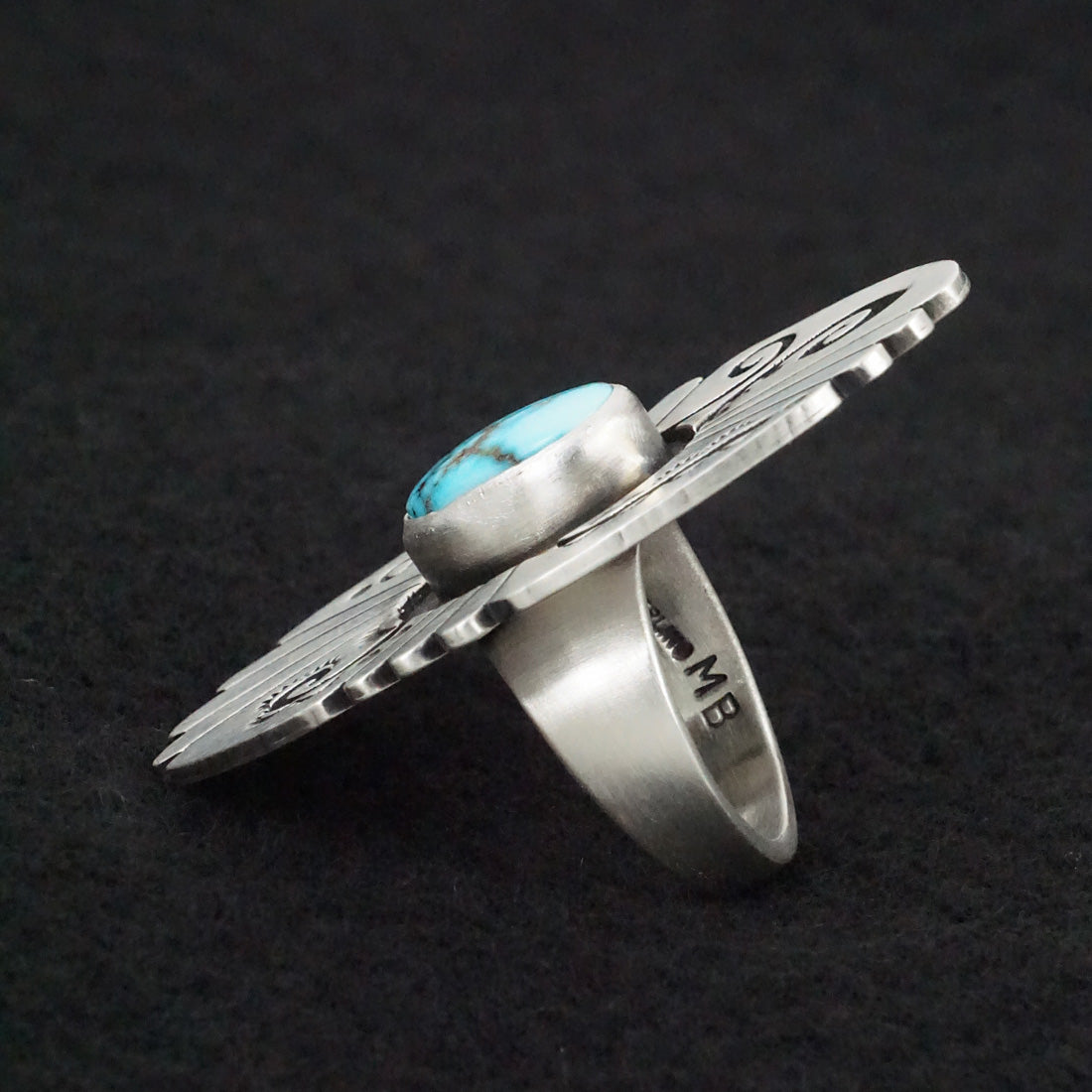 Marita Benally Turquoise & Sterling Silver Ring Size 7