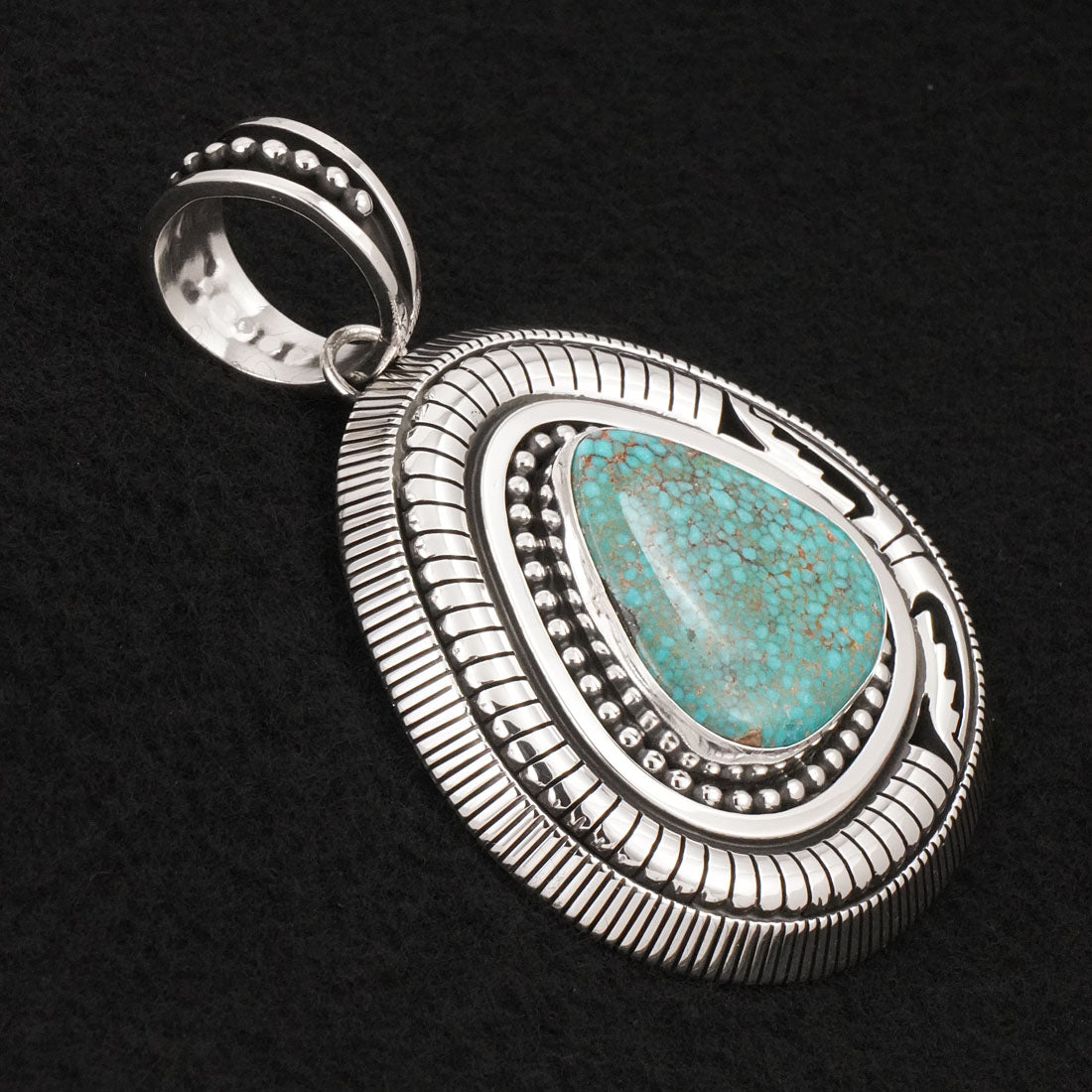 Jonathan Nez Turquoise & Sterling Silver Pendant