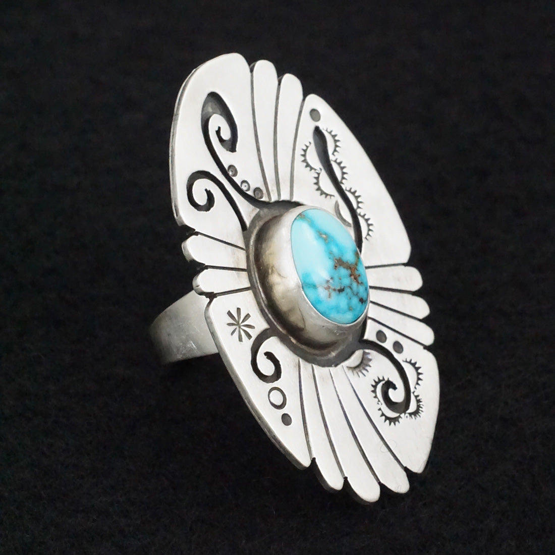 Marita Benally Turquoise & Sterling Silver Ring Size 7