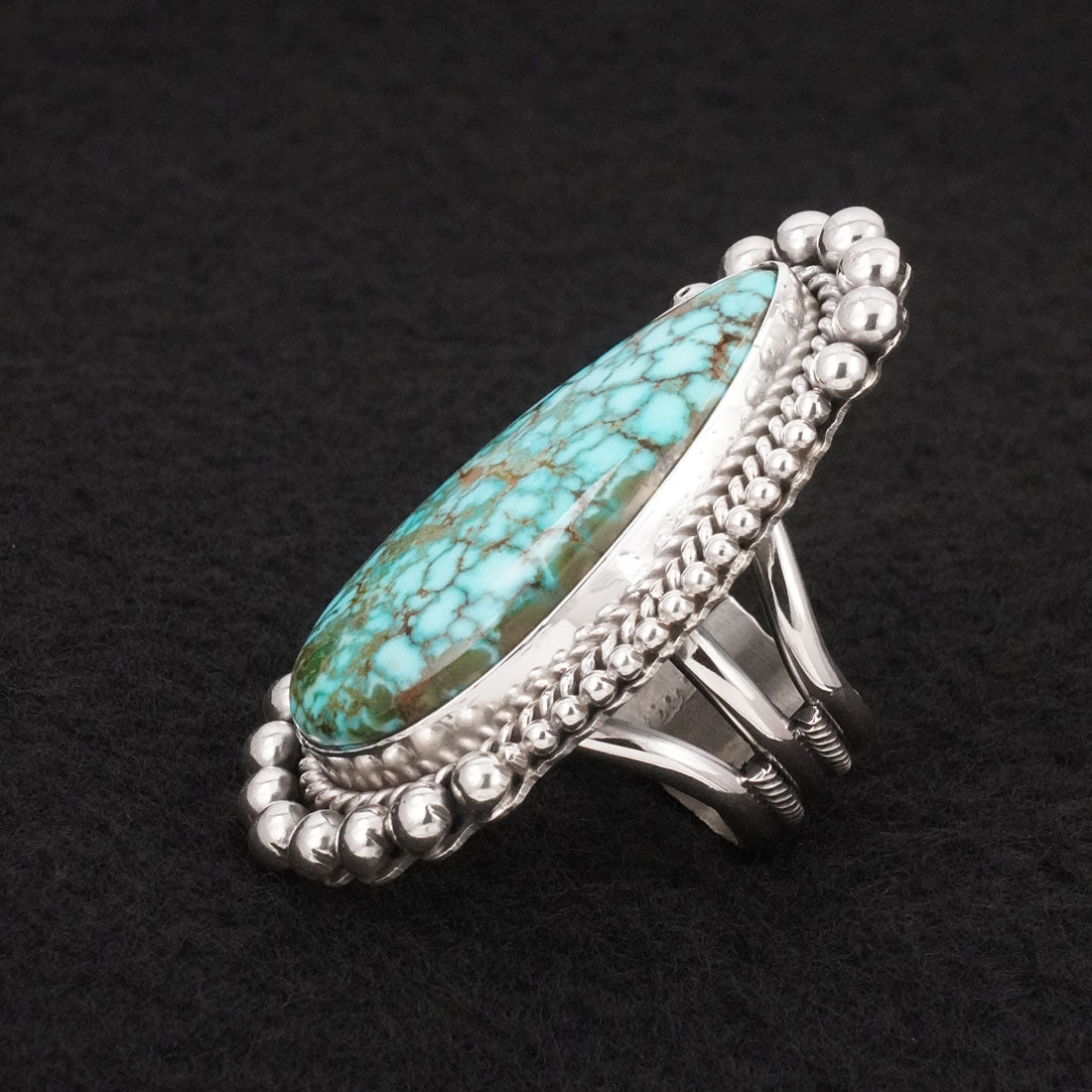 Michael Calladitto Turquoise & Sterling Silver Ring Size 8.5