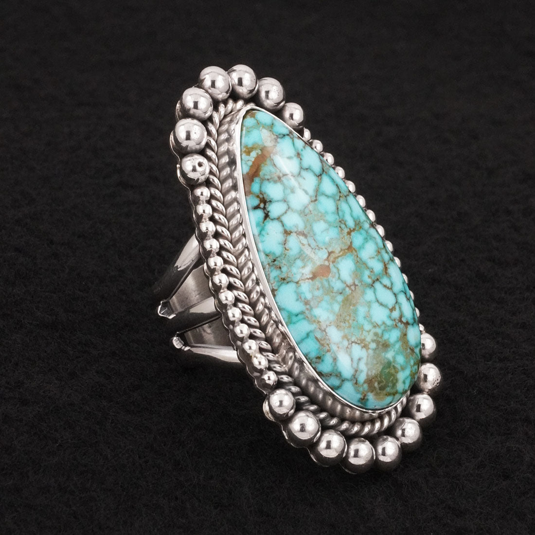 Michael Calladitto Turquoise & Sterling Silver Ring Size 8.5