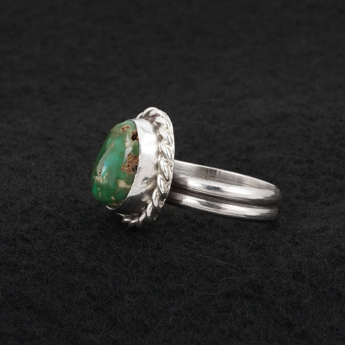Antwone Brown Turquoise & Sterling Silver Ring Size Adj.