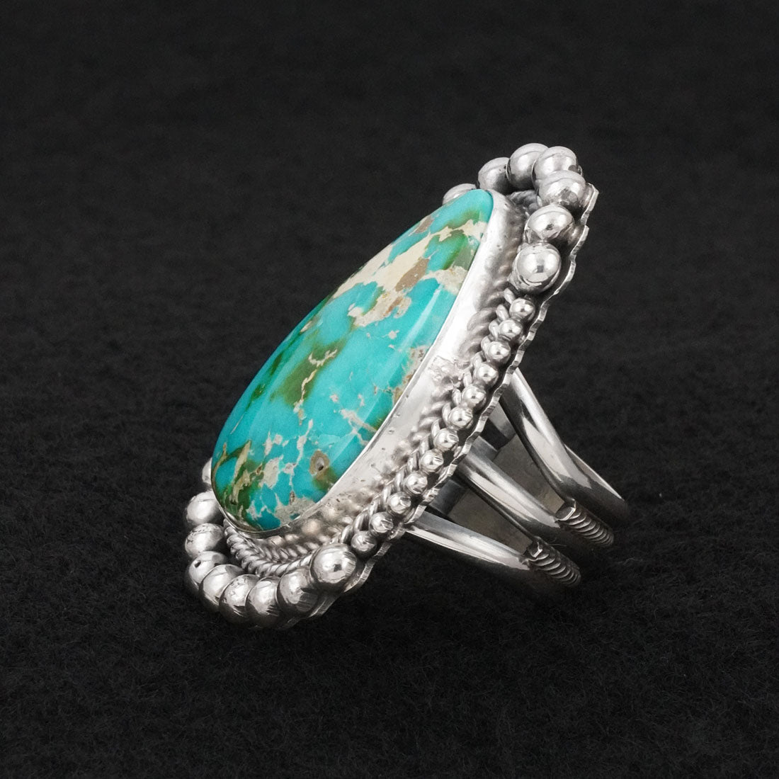 Michael Calladitto Turquoise & Sterling Silver Ring Size 9.5