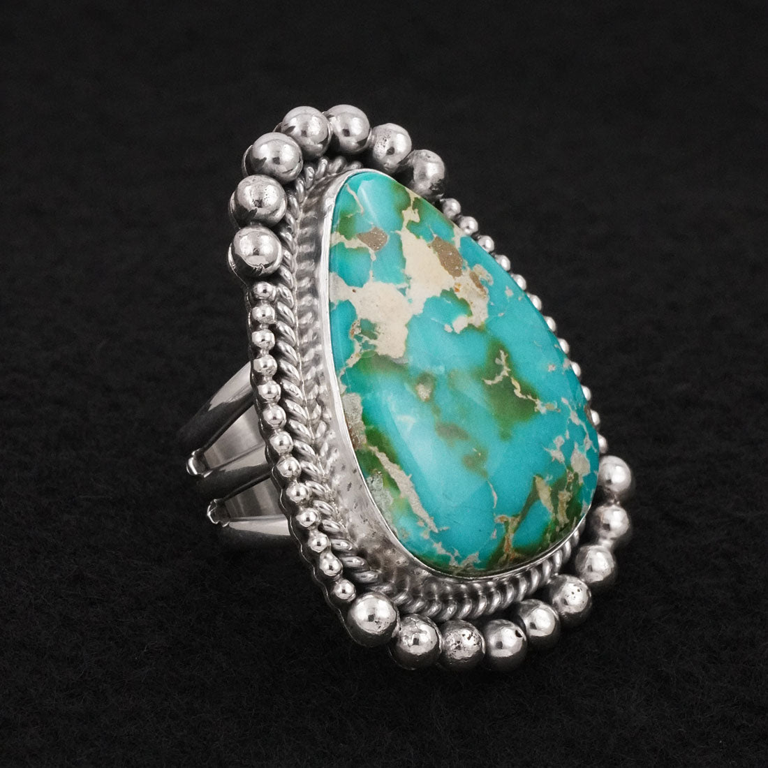 Michael Calladitto Turquoise & Sterling Silver Ring Size 9.5