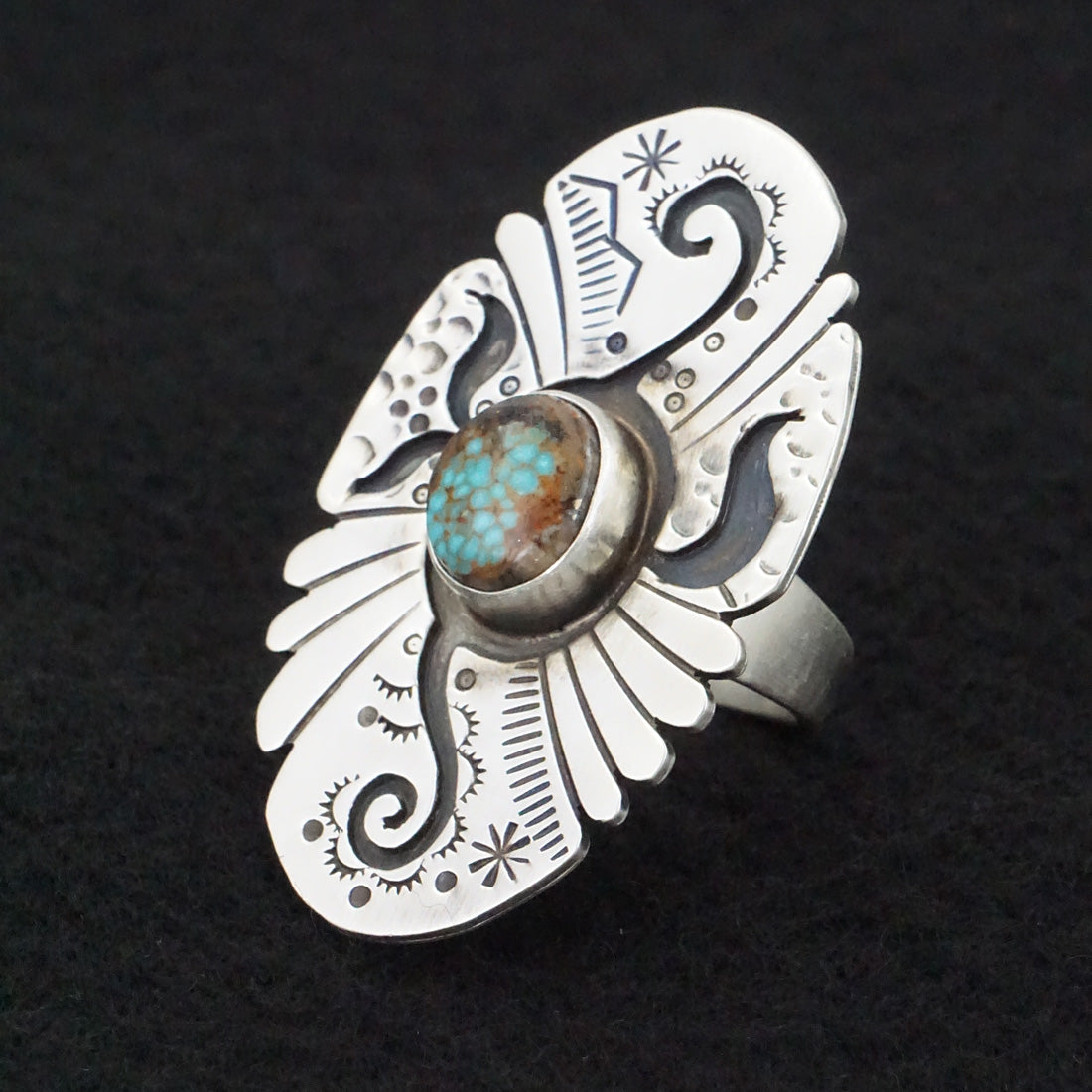 Marita Benally Turquoise & Sterling Silver Ring Size 9