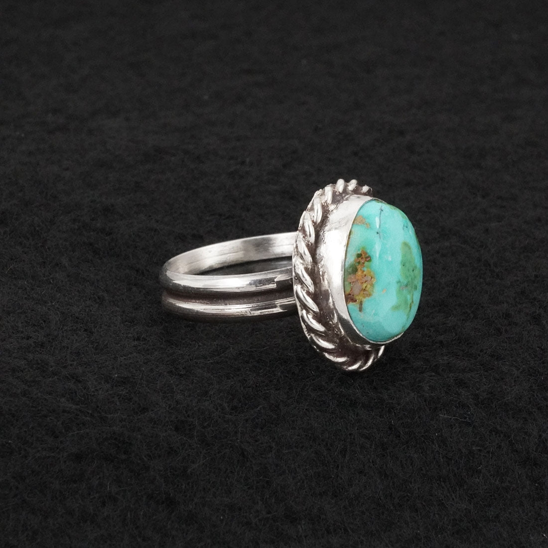 Antwone Brown Turquoise & Sterling Silver Ring Size Adj.