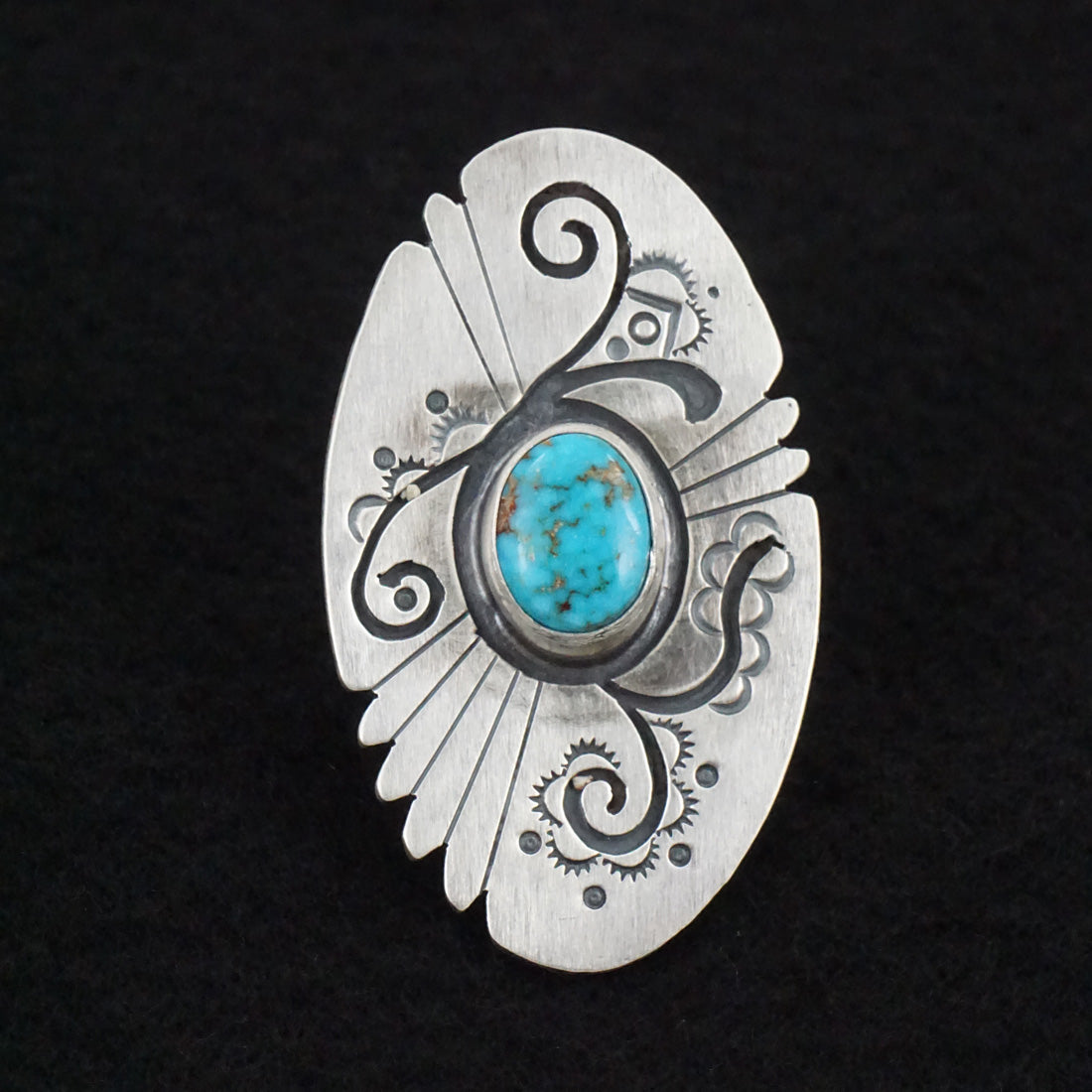 Marita Benally Turquoise & Sterling Silver Ring Size 8