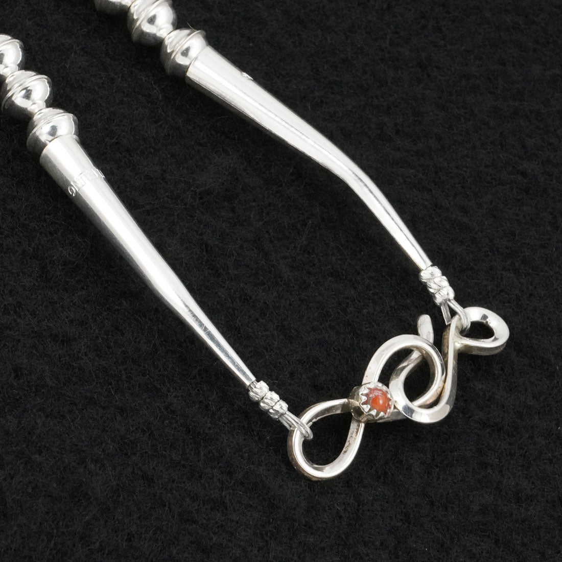 Priscilla Reeder Coral & Sterling Silver Squash Blossom Necklace & Earrings