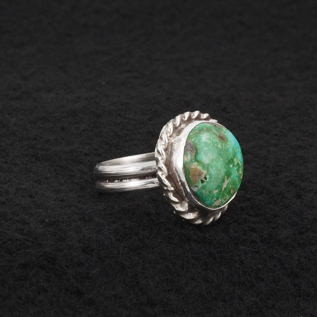 Antwone Brown Turquoise & Sterling Silver Ring Size Adj.
