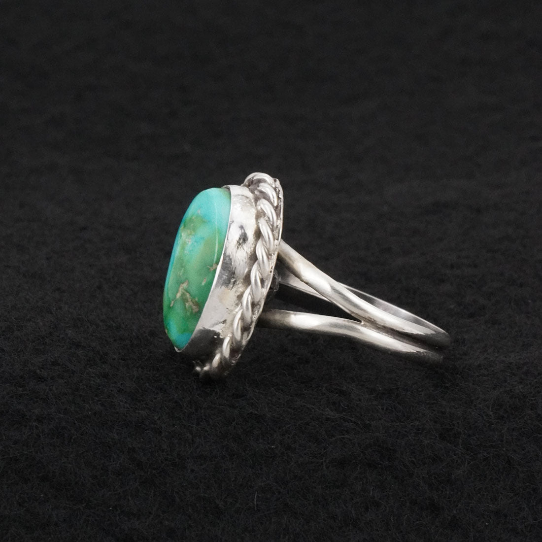 Antwone Brown Turquoise & Sterling Silver Ring Size Adj.
