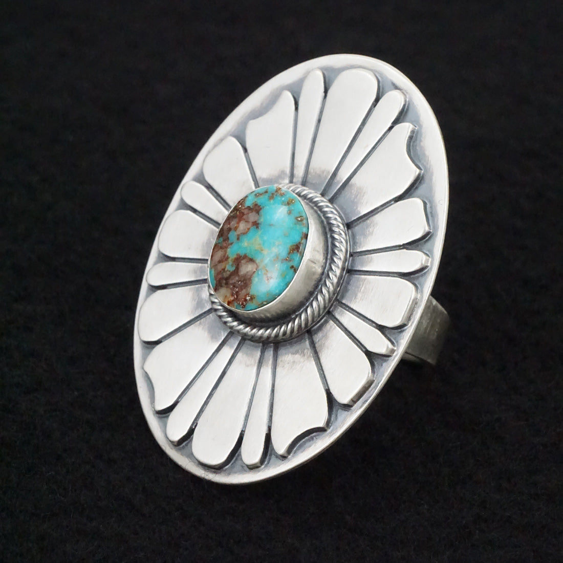 Marita Benally Turquoise & Sterling Silver Ring Size 9