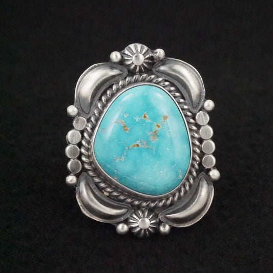 Raymond Delgarito Turquoise & Sterling Silver Ring Size 9