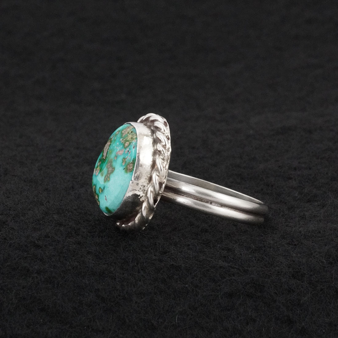 Antwone Brown Turquoise & Sterling Silver Ring Size Adj.