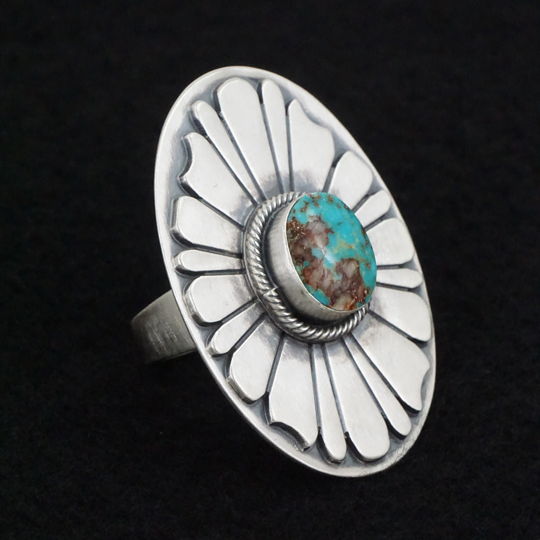 Marita Benally Turquoise & Sterling Silver Ring Size 9