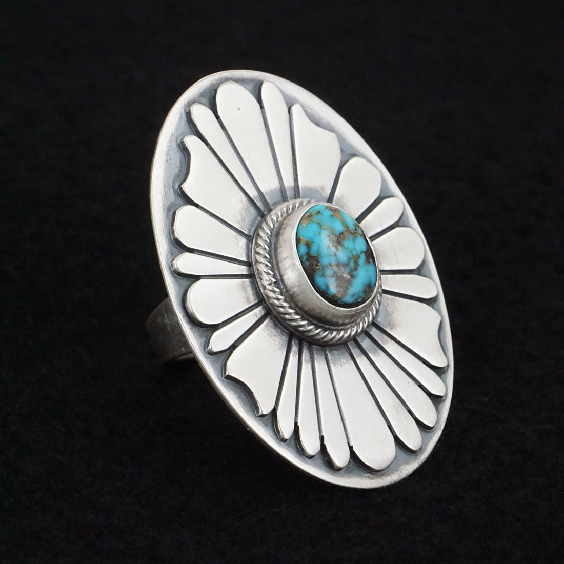 Marita Benally Turquoise & Sterling Silver Ring Size 8