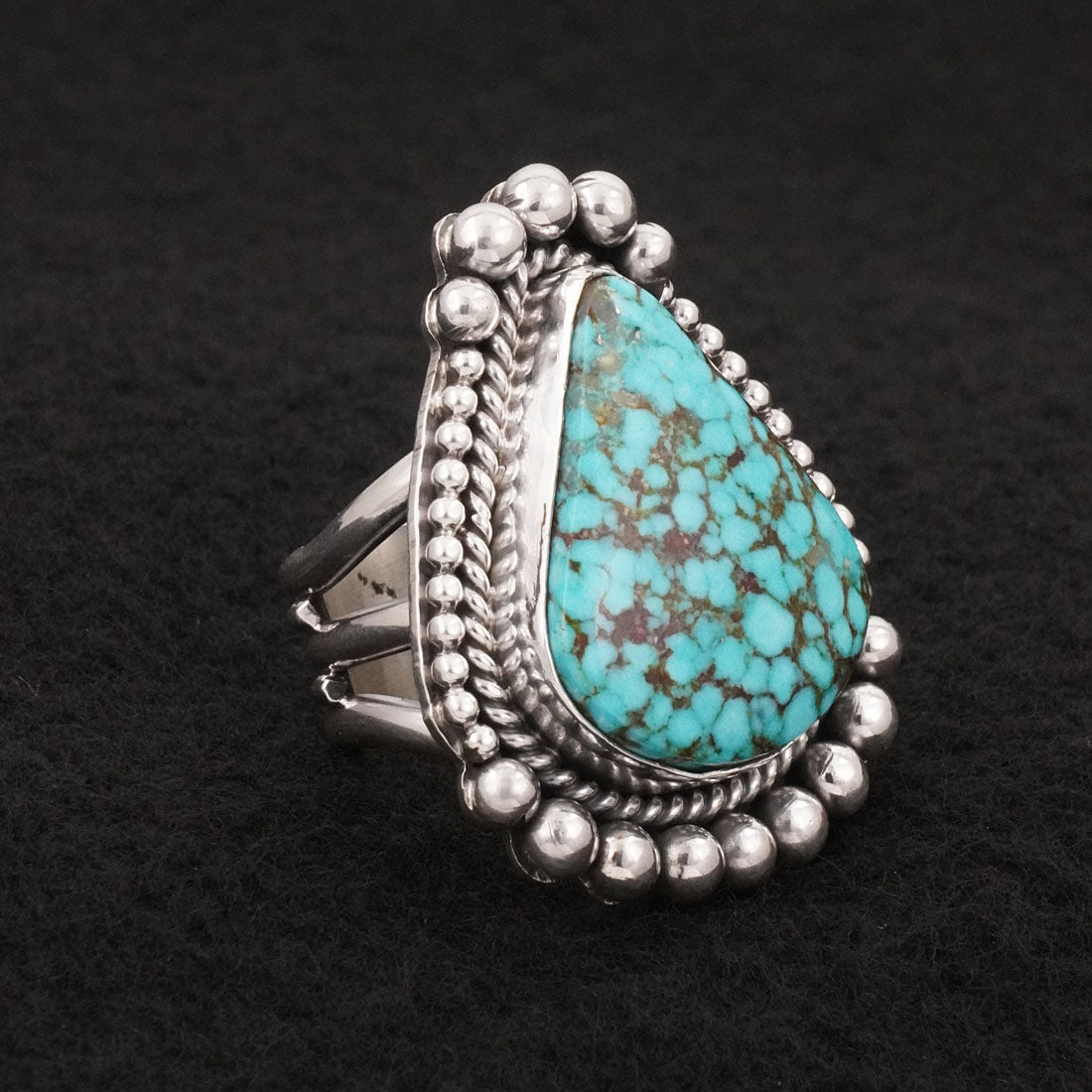 Michael Calladitto Turquoise & Sterling Silver Ring Size 9.5