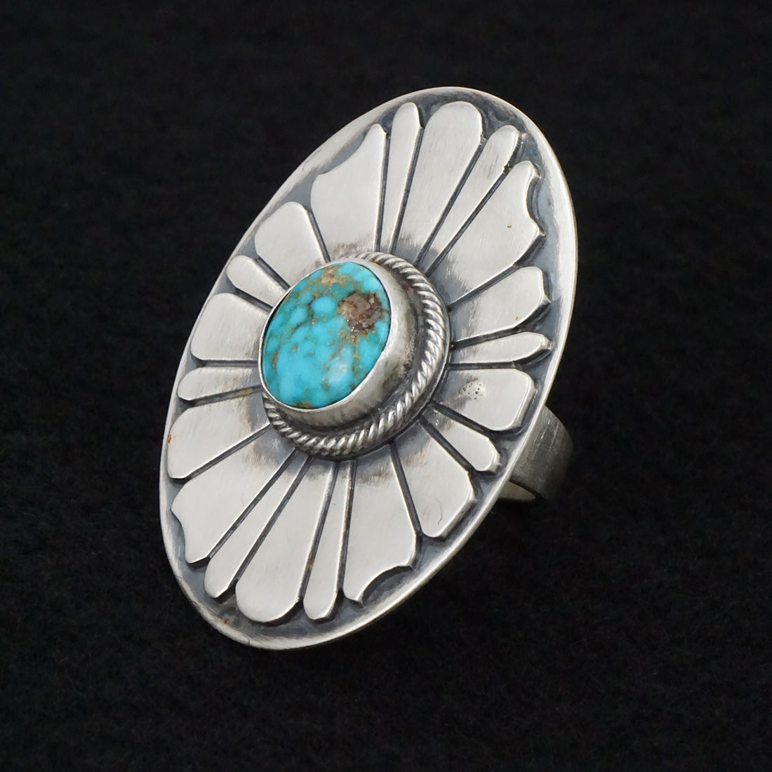 Marita Benally Turquoise & Sterling Silver Ring Size 8.5